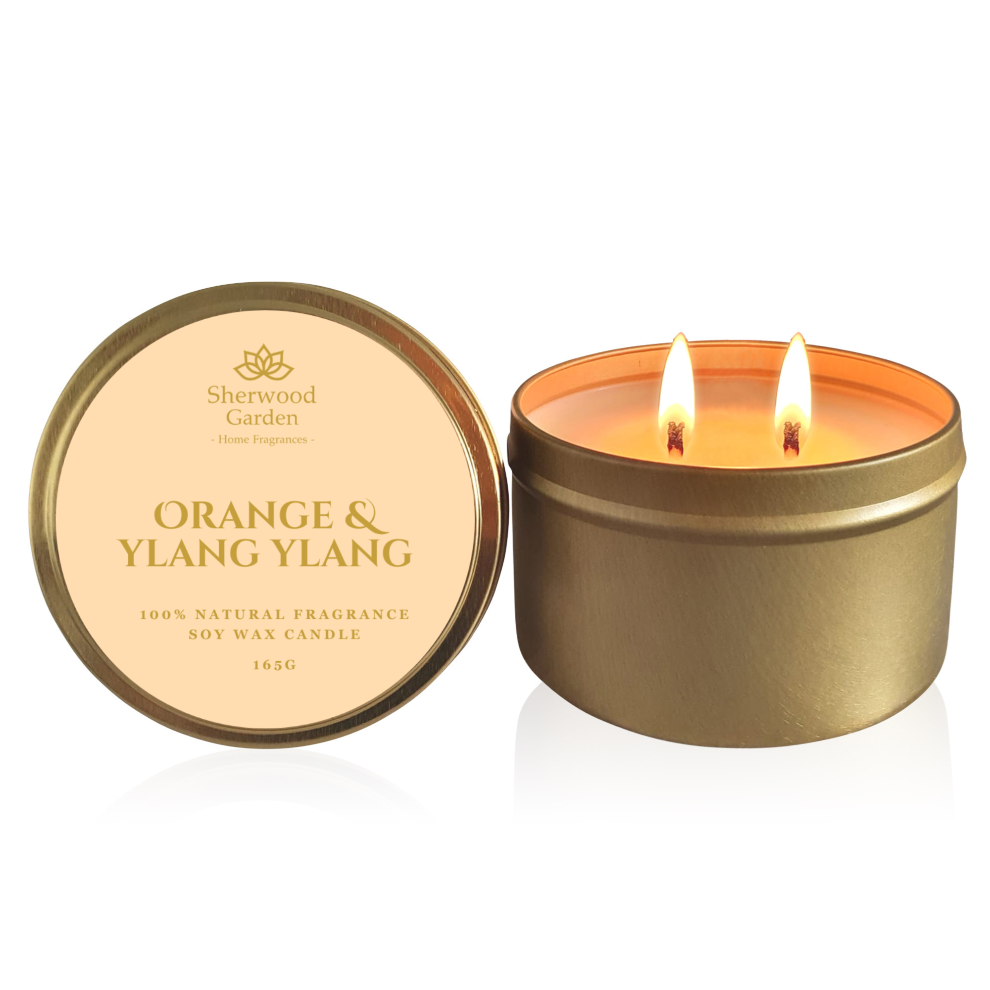 Orange & Ylang Ylang 100% Natural Fragrance Soy Candle Tin 165g