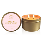Rose & Cedarwood 100% Natural Fragrance Soy Candle Tin 165g